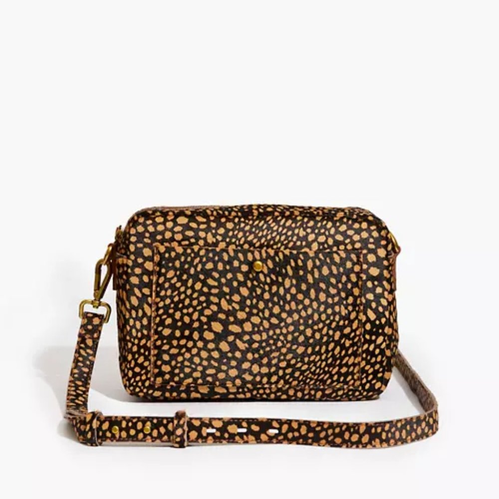 HP🎈 Large Transport Camera Bag: Dotted Calf Hair